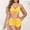 Yellow, variant on Azrian Women Fashion Bikini with Chest Pad without Steel Support Strap Split Swimsuit Beach Two Piece Set