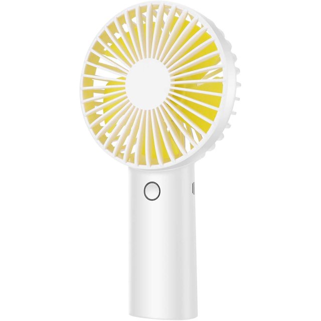 Ventilador de mano, mini ventilador USB de bolsillo, con 3 velocidades ajustables, ventilador silencioso portátil personal para el hogar, al aire libre, oficina, viajes (blanco)