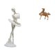 thumbnail image 1 of Figura de bailarina moderna y caballo, escultura artística, adorno creativo de escritorio para dormitorio, oficina, chimenea, entrada, artesanía, 1 of 8