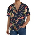 thumbnail image 3 of Vsdgher Flower Print Men's Wrinkle Free Untucked Cuban Shirt Business Casual Button Down Shirts Short Sleeve Shirt, 3 of 7