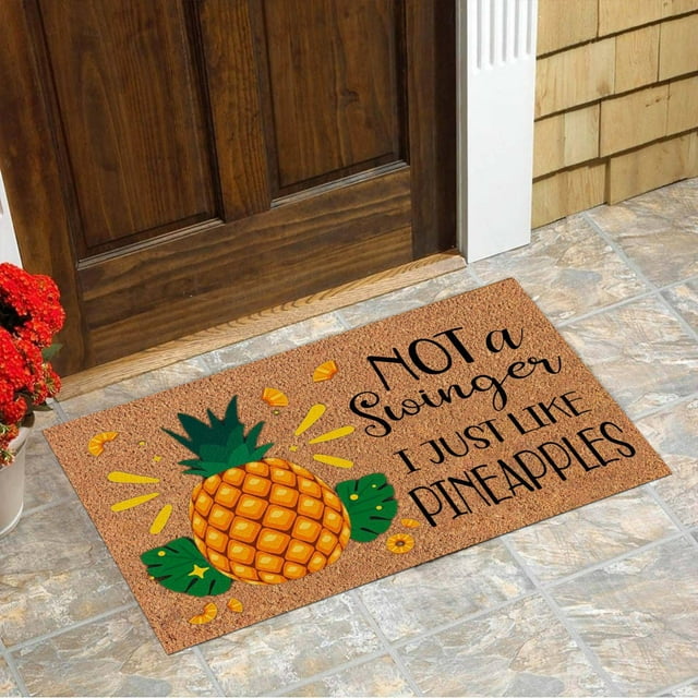 Alfombras de baño, alfombras para sala de estar, alfombra de área, alfombra de baño, felpudo de bienvenida con diseño de piña, felpudo antideslizante de 60 x 40 cm, divertido y novedoso para vacacione