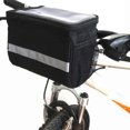 thumbnail image 2 of AQeqjD | Bolsa impermeable para manillar de bicicleta, cesta con pantalla táctil, nevera, bolsa frontal con malla (negro, 21,5 x 13,5 x 16,5 cm), 2 of 5