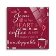 thumbnail image 1 of Him Heart Coffee Unstoppable Deep Cherry 24 x 24 Glass Wall Hanging Sign, 1 of 4