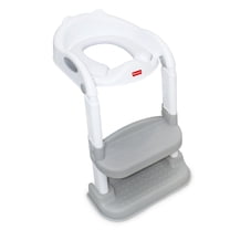 Fisher-Price™ Potty Training Seat with Step Stool Ladder, 2-in-1 Potty Training Toilet for Toddlers with Splash Guard, Anti-Slip Pads, Cushioned Seat (Gray), Children 18M and Up