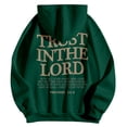 thumbnail image 5 of shqvo Hoodies for Women Drawstring Solid Color Hooded Sweatshirt with TRUST IN THE LORD Print Trendy Long Sleeve Sweatshirt Hoodies with Pockets Plus Size Fashion Clothes, 5 of 5