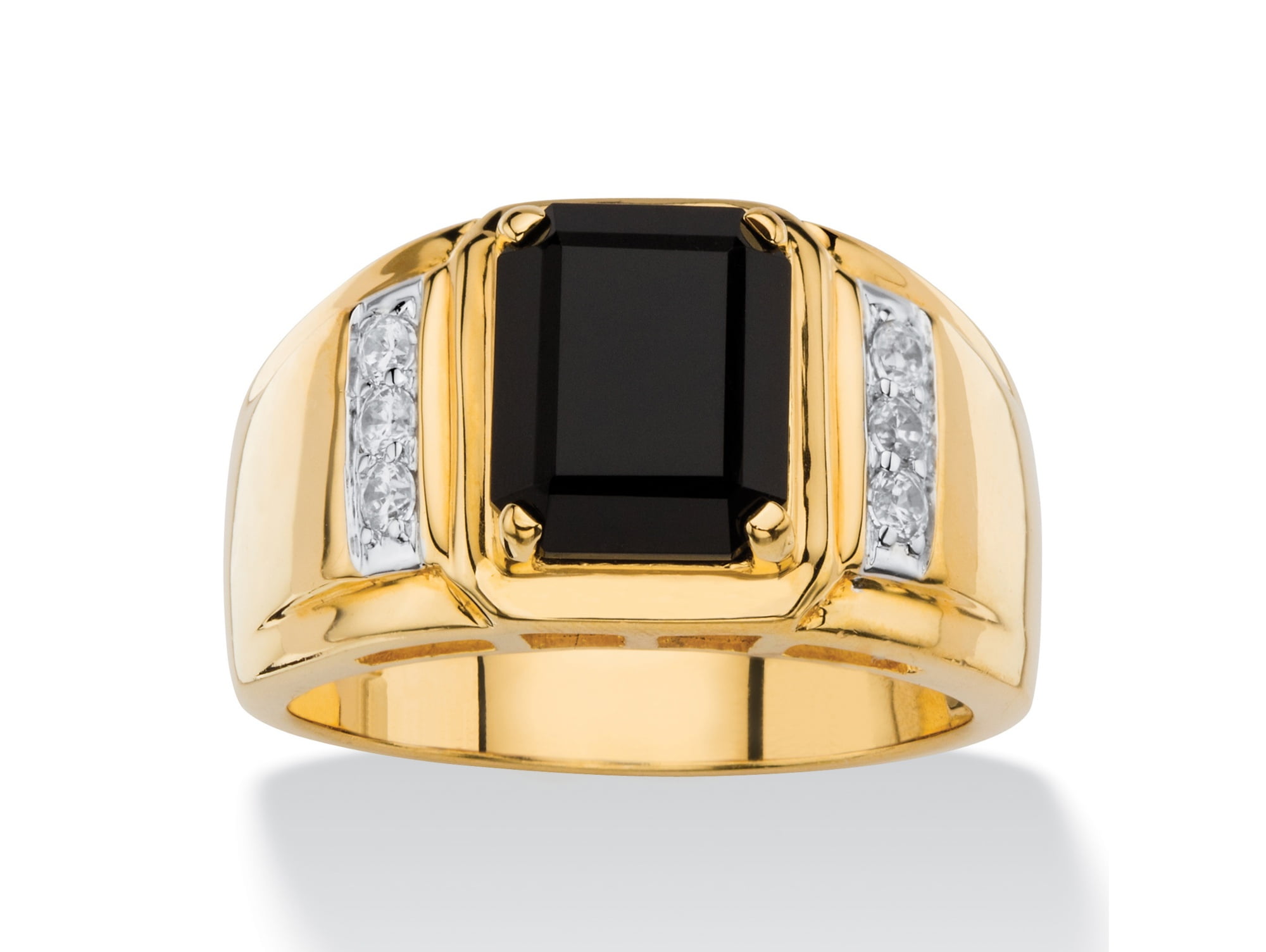 PalmBeach Jewelry - Men's 1/5 TCW Genuine Black Onyx and White Diamond ...