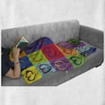 thumbnail image 6 of Art Soft Flannel Fleece Throw Blanket, Warholesque Vivid Hearts in Colorful Squares Pop-Art Inspired Artwork Sixties Retro, Cozy Plush for Indoor and Outdoor Use, 50" x 60", Multicolor, by Ambesonne, 6 of 6