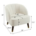 thumbnail image 2 of Upholstered Barrel Accent Chair With Wooden Legs, 2 of 6