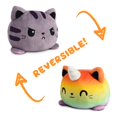 thumbnail image 3 of Teeturtle - El peluche de gato reversible original - Rainbow Kittencorn Grey Tabby - Lindos animales de peluche sensoriales que muestran tu estado de ánimo, 3 of 4