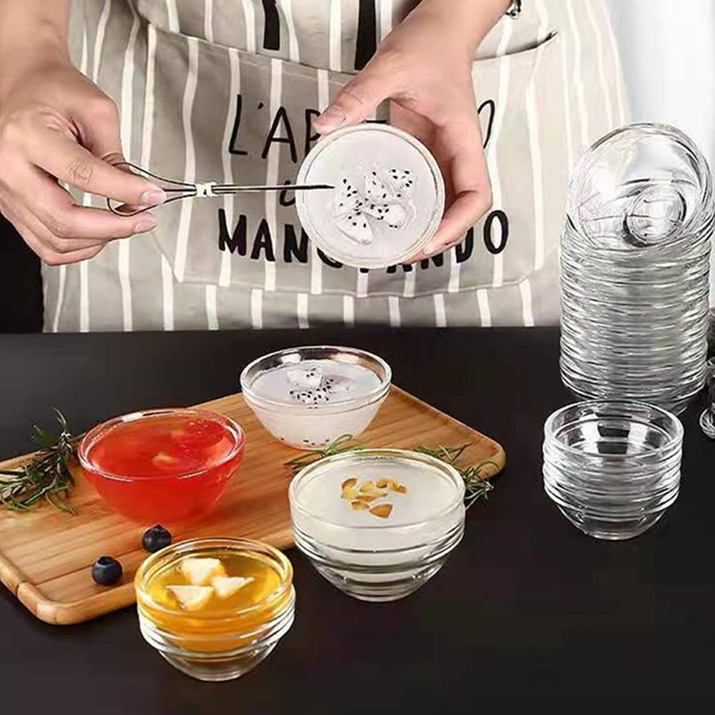 UPKOCH Transparent Glass Dessert Bowls for Home Use Easy to Clean and Perfect for Salads Desserts Fruits 10 Pcs