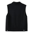 thumbnail image 6 of Denim Vests for Women Sleeveless Cropped Jean Jacket Vests Top Slim Thin Western Outfit Fashion Casual Turn-down Collar Jacket with Pockets, 6 of 8