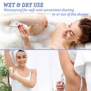 TiokMc 3-in-1 Electric Razor for Women, Rechargeable Wet & Dry Lady Shaver, Body Hair Remover for Face, Legs, Underarms & Bikini with LED Display, White