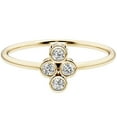 thumbnail image 4 of PEORA 14K Yellow Gold Plated Sterling Silver Lab Grown Diamond 4-Stone Ring, 1.2mm Stackable Minimalist Thin Band, 1/8 Carat, F-G Color, VS Clarity, Sizes 6, 4 of 5