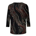 thumbnail image 6 of Jsaierl 3/4 Sleeve Womens Tops Summer Round Neck Shirts Trendy Graphic Ladies Blouses Work Cotton Tunic Top S-3XL, 6 of 10