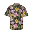 thumbnail image 4 of Xecao Colorful Roses print Hawaiian shirt - a stylish short-sleeve button-down for men, perfect for casual beach and tropical outings., 4 of 9