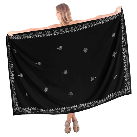 HAPPY BAY Women's Beachwear Summer Beach Wrap Bikini Wraps Sarong Swimwear Swim Cover up Skirt Swimsuit Pareo Coverups for Women One Size Swirl_AD483