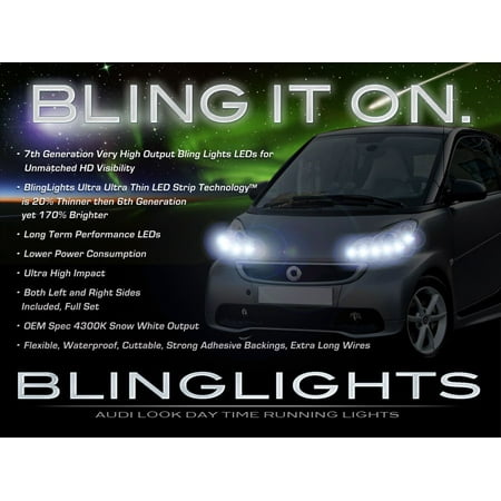 Jeu de 2 bandes LED lumière du jour pour voiture - pour 2 phares