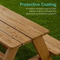 thumbnail image 6 of Wubio Kids Wooden Picnic Table, Outdoor Activity & Dining Table w/Adjustable Collapsible Umbrella, Built-in Seats - Natural/Dark Pink, 6 of 16