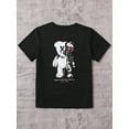 thumbnail image 2 of Teen Boys Black Short Sleeve T-Shirt With Fashion Graphic Print, & Versatile, 2 of 10