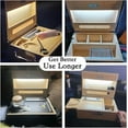 thumbnail image 6 of Large Bamboo Wooden Box with LED Lights -Odor Proof Storage Box with Combination Lock - Decorative Box with Tray - Lockable LED Storage Box Set as Great Father`s Day Gift Choice, 6 of 7