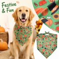 thumbnail image 2 of Fall Dog Bandana with Pumpkin and Pie Print, Green Thanksgiving Design, for Small Dogs and Cats, Tie-On Pet Accessory, 2 of 7