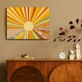 thumbnail image 4 of Fenyluxe Sunburst Yellow Rayonism Wall Art Ready To Hang Home Decor 16x12in, 4 of 6