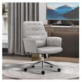 thumbnail image 2 of Drevy Modern -Back Tufted Velvet Home Office Desk Chair with Adjustable Height, Swivel Adjustable Task Chair with Padded Armrests, Light Grey, 2 of 8