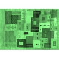 thumbnail image 1 of Ahgly Company Indoor Rectangle Abstract Emerald Green Contemporary Area Rugs, 7' x 10', 1 of 4
