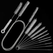Pipe Cleaner Brush - Flexible Stainless Steel Plus Handle Brushes 12-Piece Set Long Straw Cleaning Brushes and Soft Sewer Brushes Cleaning Equipment cpap Hose Brush$$Office
