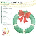 thumbnail image 3 of MCQ 35in Pre-Lit Outdoor Christmas Wreath Decoration, LED Metal Holiday Decor for Home with 140 Lights, Green, 3 of 8
