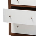 thumbnail image 5 of Baxton Studio Harlow Commode Double à 6 Tiroirs en Blanc et Noyer, 5 of 5