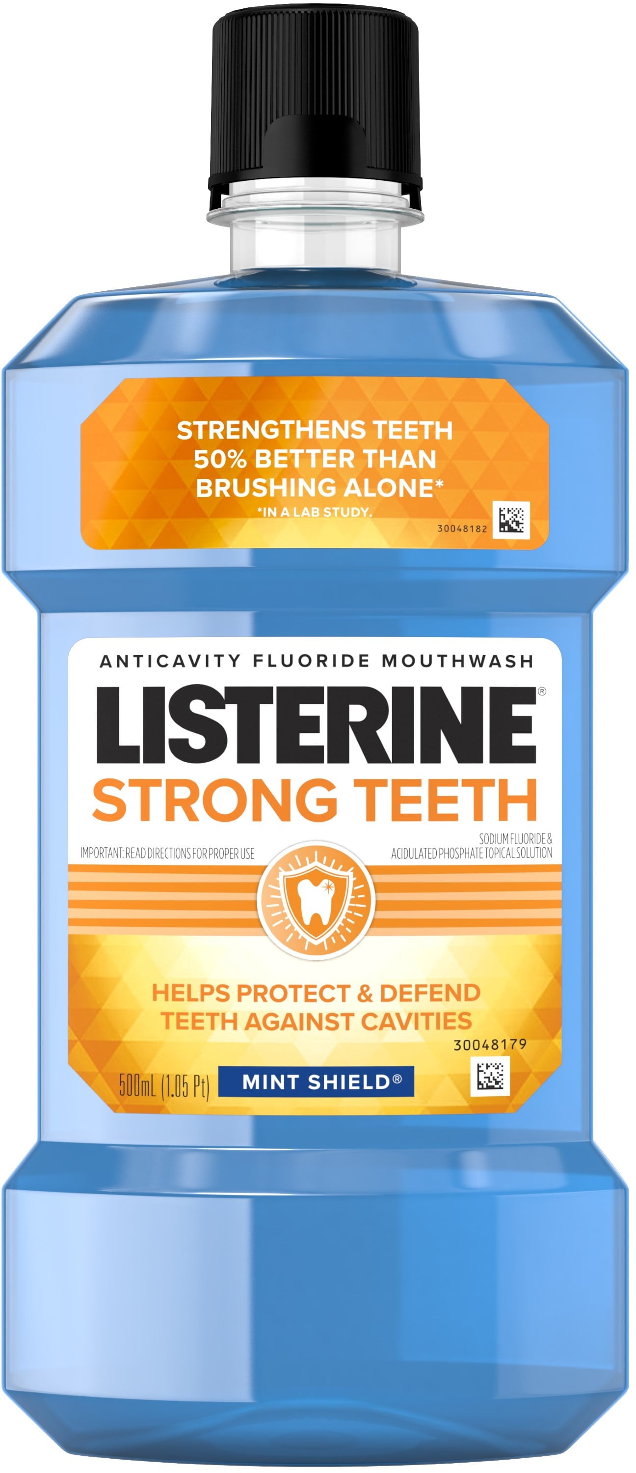 Listerine Strong Teeth Anticavity Fluoride Mouthwash, Mint Shield
