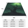 thumbnail image 3 of Honeii Green Night Sky Moon Branches Print Fleece Blanket - Throw Blanket for Bed, Sofa, Couch, Camping, and Travel , Microplush Ultra Soft Warm Blanket-60"x50", 3 of 7
