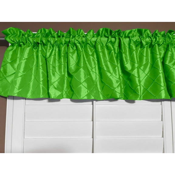 Pintuck Window Valance 52" Wide Lime Green