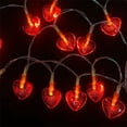 thumbnail image 4 of 60 Inch Acrylic Heart String Lights, Bright Red Valentine's Day Decorations Lights Outdoor Waterproof with LED Light for Home Fireplace Door Windows Fence Party Valentines Day Decor, 4 of 9