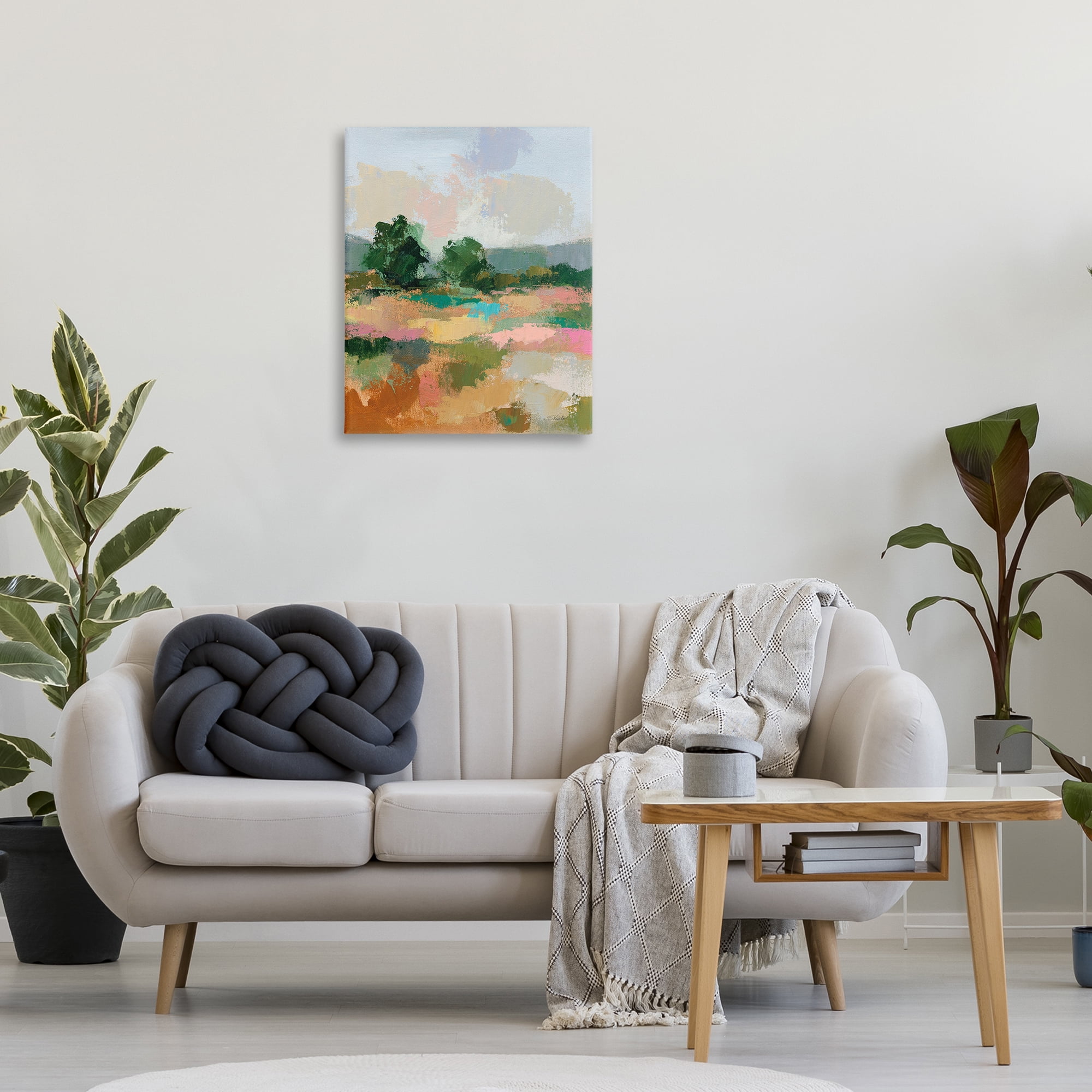 Stupell Industries Abstract Spring Landscape Landscape Painting Gallery Wrapped Canvas Art Print Wall Art, 24 x 30