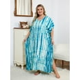 thumbnail image 2 of Tie Dye Caftan Robe Lightweight Kaftan Dresses for Swimwear Women Plus Size Beach Maxi Dress Long Resort Tunic Batwing Sleeve Summer Outfits Oversized Bath Robe Casual Afirca Dress moomoo House Wear, 2 of 10