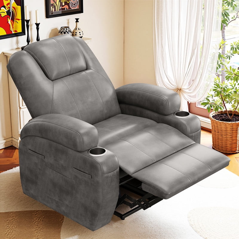 Vineego power lift recliner chairs massage Single sofa chair with cup holder for elderly,Gray
