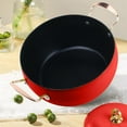 thumbnail image 6 of Stock Pot-Double-Handled Apple Soup Pot 2.6Qt Cast Iron Simmer Pot with Lid, Health Soup & Stew Cooking Pasta Pot, Green/Red, 6 of 6