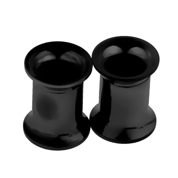 Dilatadores de oreja de acero inoxidable negro, dilatadores de tornillo, piercings 6mm