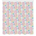 thumbnail image 3 of Abstract Shower Curtain, Funky Overlapping Circles with Hatching on Baby Blue Background, Fabric Bathroom Set with Hooks, 69W X 75L Inches Long, Yellow Pale Pink Sky Blue, by Ambesonne, 3 of 3
