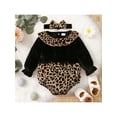 thumbnail image 2 of Qiylii Baby Girl Leopard Romper, Long Sleeve Romper with Headband, 2 of 9