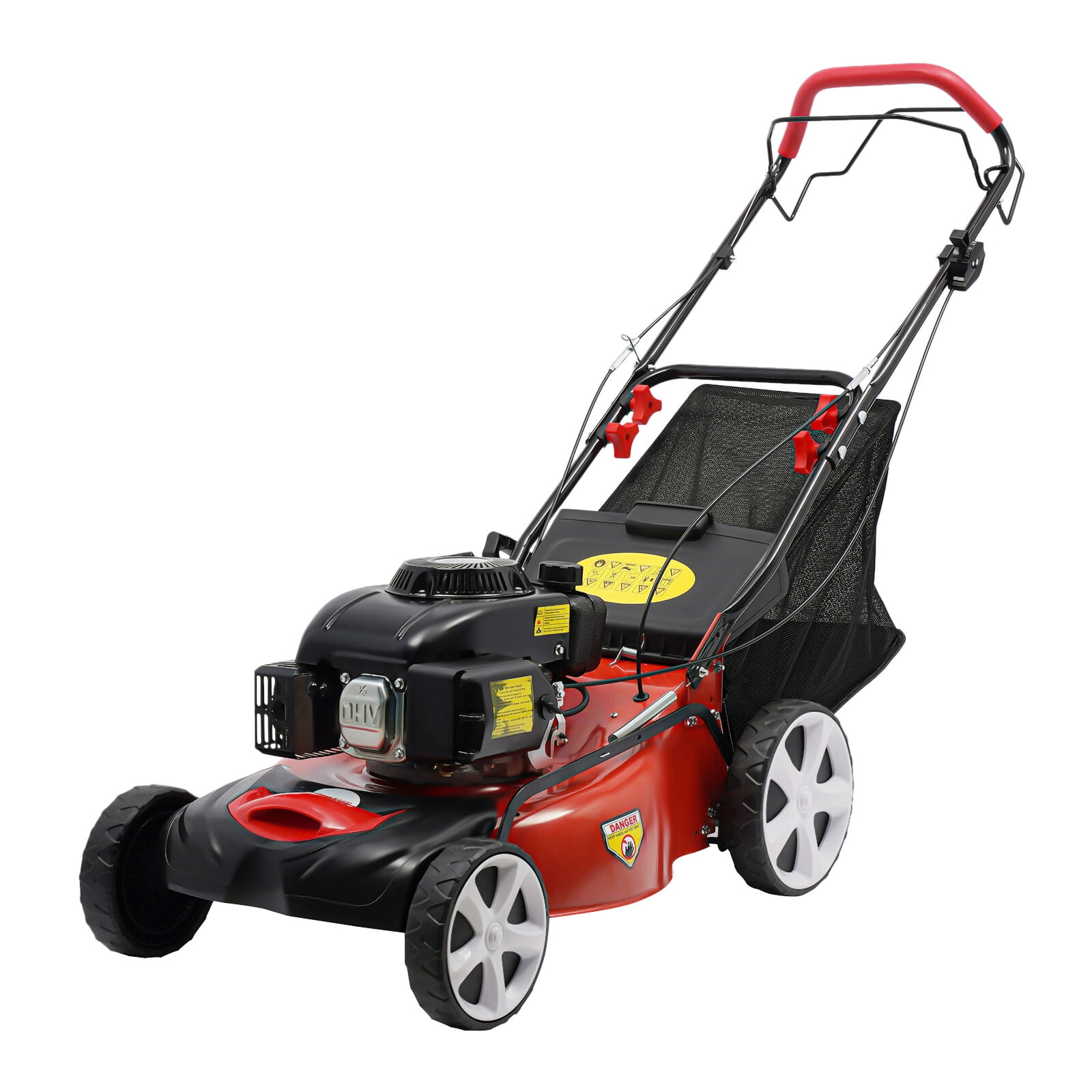 140cc High Wheel FWD Gas Walk Behind Self Propelled Lawn Mower 1.6L, 2800rpm, Self-propelled Gas Lawn Mower