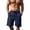 Navy#5038NN, variant on AHMOMEI Men Linen Shorts Elastic Waist Drawstring Men's Beach Shorts Wide Leg Mens Shorts Casual with Pockets Khaki XXXL