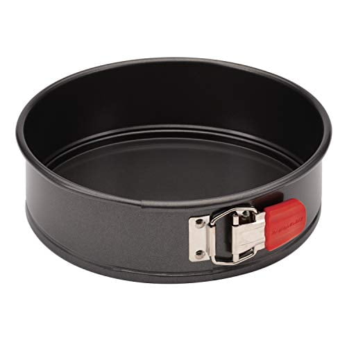 Rachael Ray Oven Lovin' Nonstick Bakeware Springform Baking Pan with Grips/Nonstick Springform Cake Pan with Grips/Nonstick Cheesecake Pan with Grips, Round - 9 Inch, Gray
