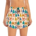 thumbnail image 4 of Lsque Small Animals with Knit Hat Pattern Printed Women's Running Shorts with Liner Pockets,Elastic Quick Dry Workout Athletic Gym Yoga Shorts,Womens High Waist Shorts-Medium, 4 of 9