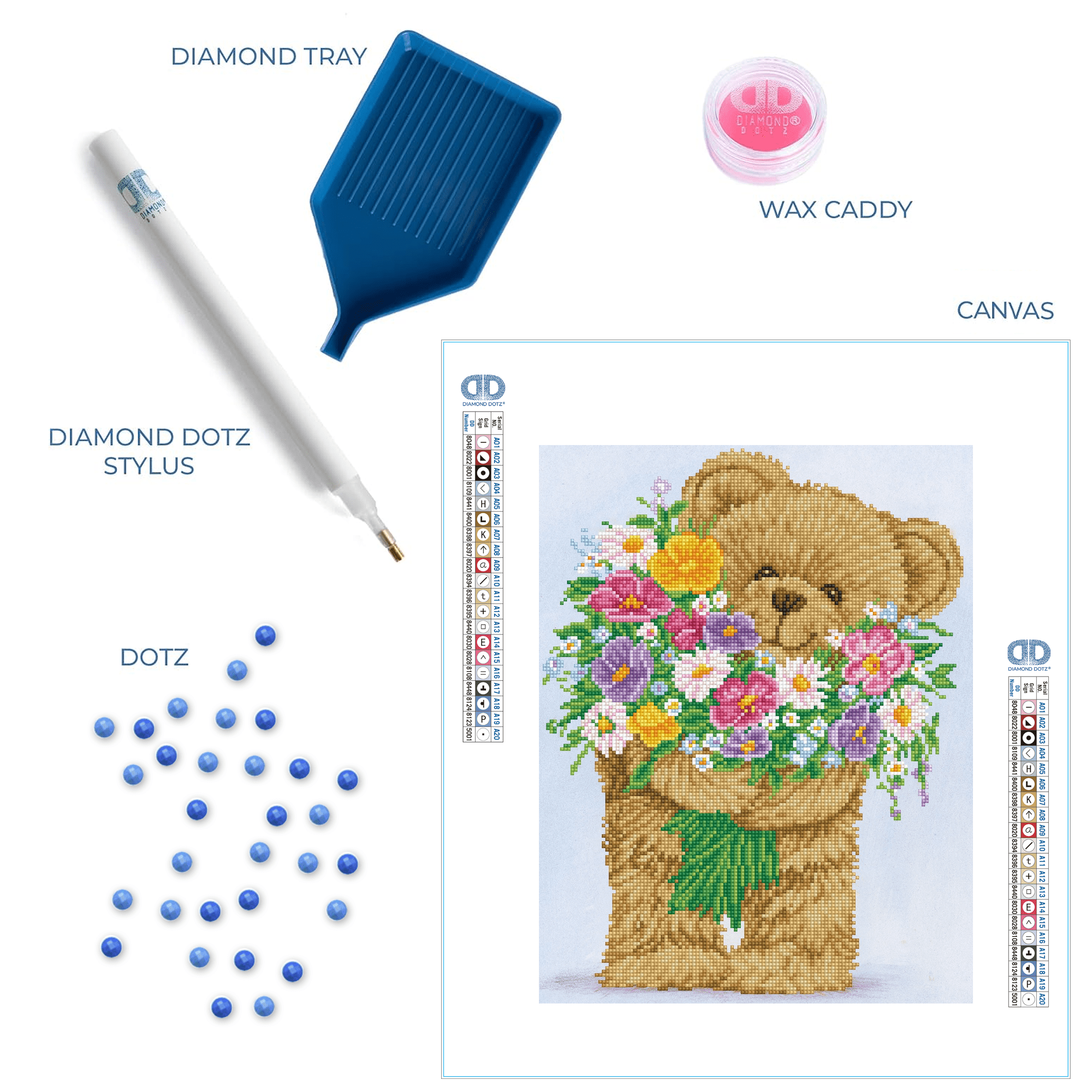 Diamond Dotz Bunch of Love Bear Diamond Painting Kits for Adults - Diamond Art Kits a Relaxing Creative Craft Kit with Dotz Gems 18"x14"