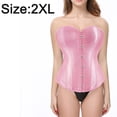 thumbnail image 2 of Top tipo bustier con corsé y cintura deshuesada con botones frontales, túnica sexy - Rosa, 2 of 5