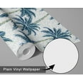 thumbnail image 6 of S4Sassy Palm Tree Wallpaper - Teal Wall Covering, 25" X 240" Self-Adhesive Plain Vinyl Wallpaper, Decorative Wallwrap, Easy Diy Wall Covering For Bedroom, Living Room, Living Space, 6 of 9