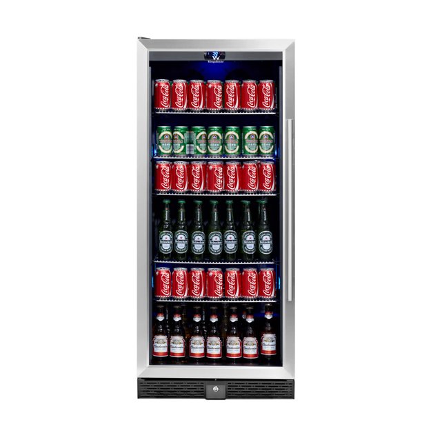 Kingsbottle 300Can Beverage Fridge, Silver